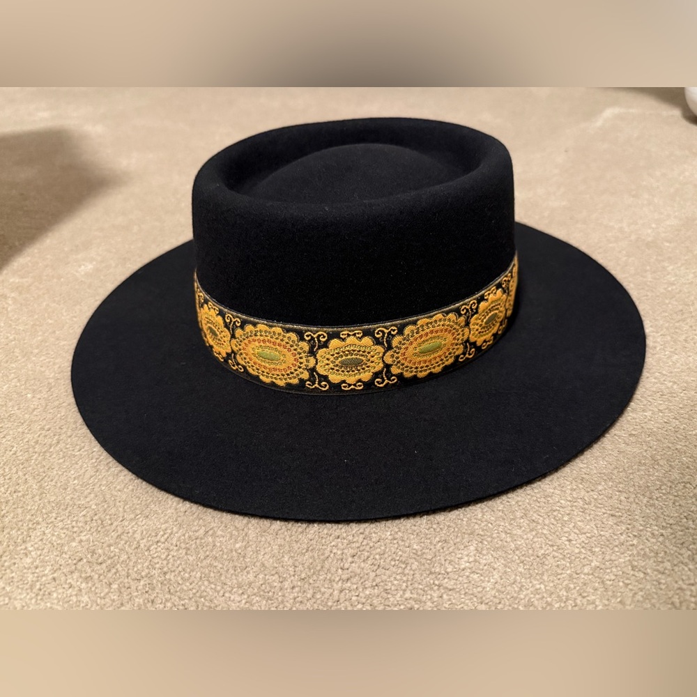 Lack Of Color Black Hat with Gold